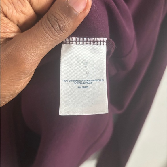 Lands’ End Womens Blouse Burgundy 2XL Turtleneck Supima Cotton Shaped Fit Career - Picture 4 of 7